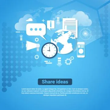 Share Ideas Template Web Banner With Copy Space イラスト素材