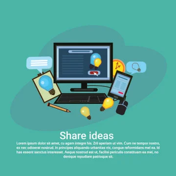 Share Ideas Web Template Banner With Copy Space イラスト素材
