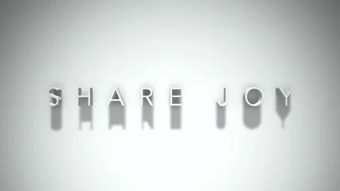 Share joy 3D title animation with shadows on a white background Stock Footage 296984035