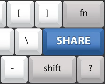 Share key on a computer keyboard Stock Illustration