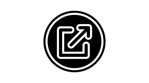 Share link button glyph icon animation Stock Footage 326140391