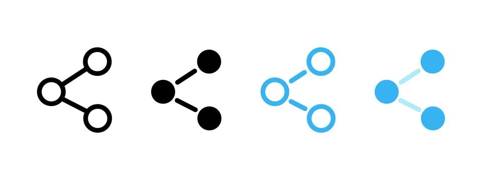 Share link button icon set. Network connection symbol. Hyperlink vector ill.. Stock Illustration