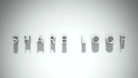 Share loop 3D title animation with shadows on a white background Video stock 297801539