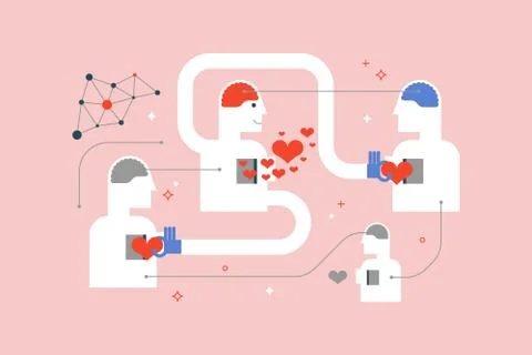Share love to people Illustrazione stock