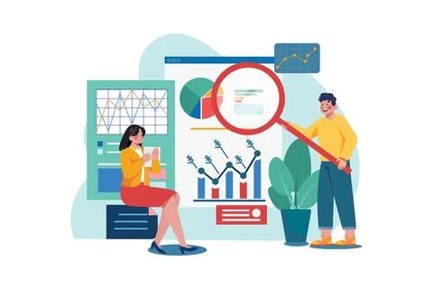 Share market analysis Illustrazione stock