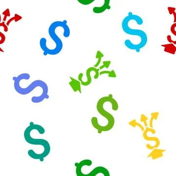 Share Money Flat Vector Seamless Pattern Illustrazione stock