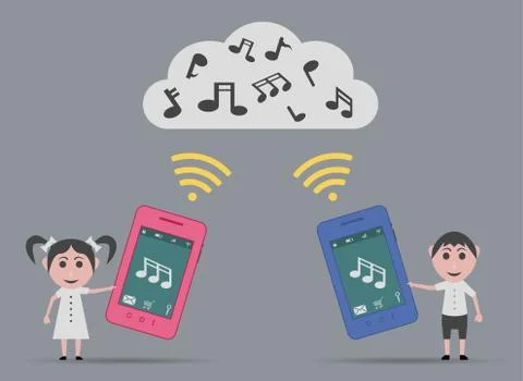 Share music cloud イラスト素材