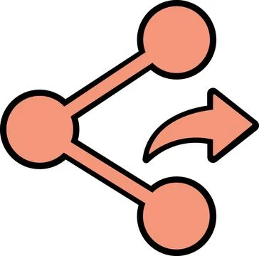 Share network nodes with outgoing arrow symbol Иллюстрация