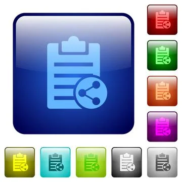 Share note color square buttons Stock Illustration