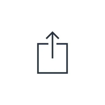 Share or export button with box arrow line art vector icon for apps and websi Illustrazione stock