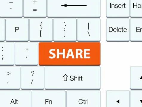Share orange keyboard button Stock Illustration