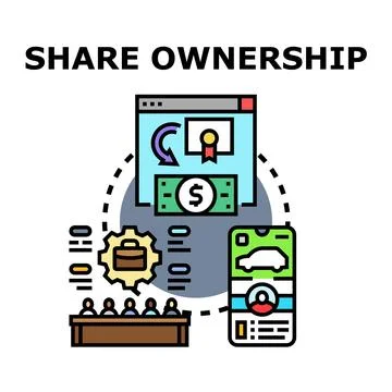 Share ownership program concept representing investment Stock Illustration