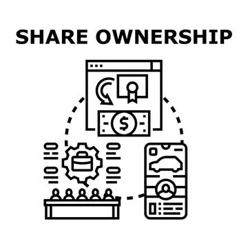 Share ownership program concept representing investment Ilustração Stock