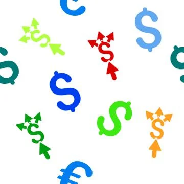Share Payment Flat Vector Seamless Pattern Stock Illustration
