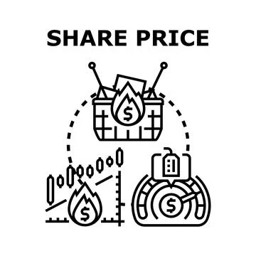 Share price value concept creating profit strategy Stock Illustration