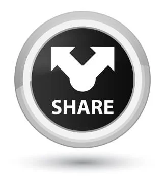 Share prime black round button Stock Illustration