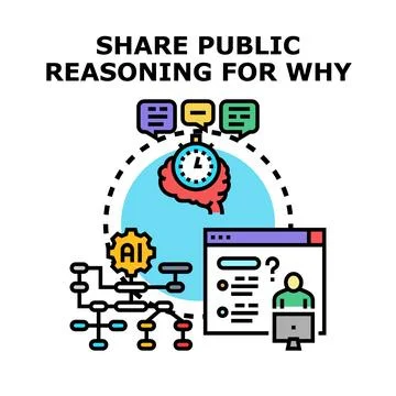 Share public reasoning and transparent decision making process Stock Illustration