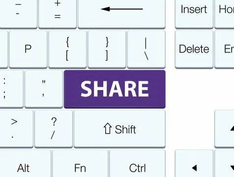 Share purple keyboard button Stock Illustration