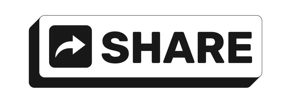 Share rectangle UI web button Stock Illustration