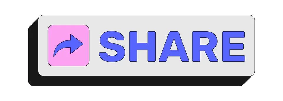 Share rectangular UI web button 库存插图