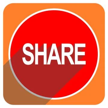 Share red flat icon isolated. Stock Illustration