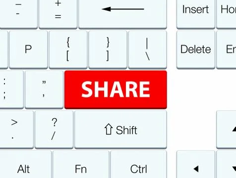 Share red keyboard button Stock Illustration