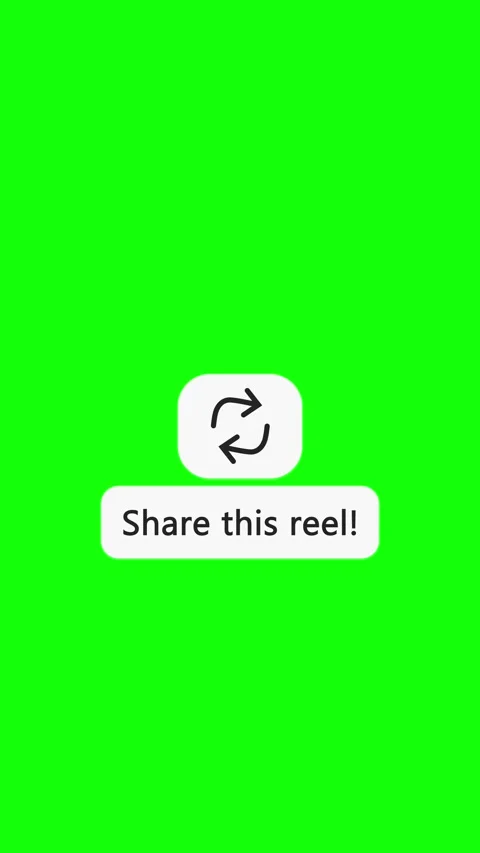 Share This Reel Animated Button Vertical 4K Green Screen Vídeos de archivo 346812731