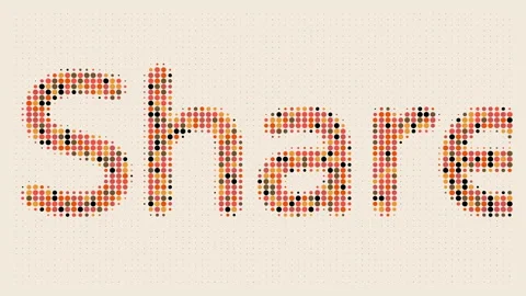 Share scrolling dotted text on beige background animation Stock Footage 342737383