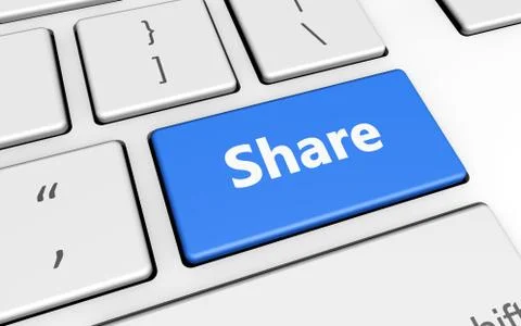 Share Sign On Computer Key Stock Illustration