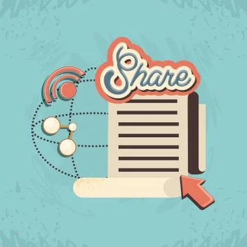 Share social media with document 스톡 일러스트