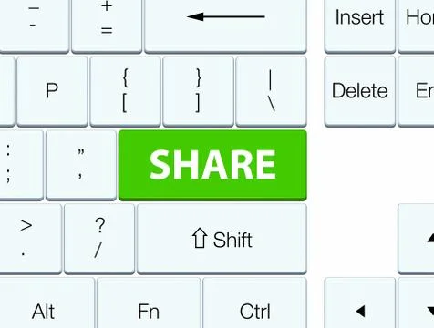 Share soft green keyboard button Stock Illustration