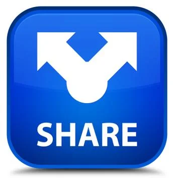 Share special blue square button Stock Illustration