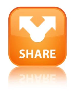 Share special orange square button Stock Illustration