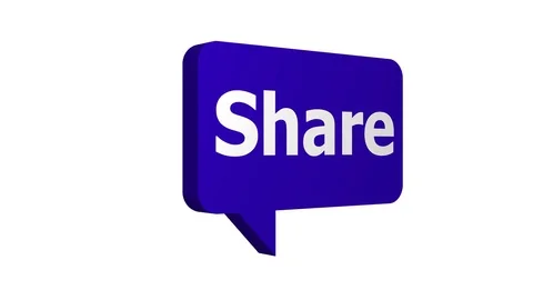 Share Speech Bubble Rotating Constant Speed With Alpha Video stock 79087092