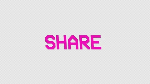 Share - Spinning Retro Pixel Style Title On Alpha Loop Stock Footage 309282919