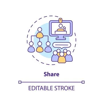 Share stories and experiences concept icon Stock Illustration