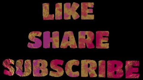 Like share subscribe word letter effect scattered swirling, black background Stock Illustration