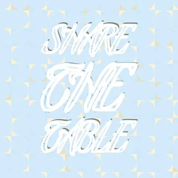 SHARE THE TABLE masked text design featuring rhythmic arch shell pattern and thi Stock Illustration