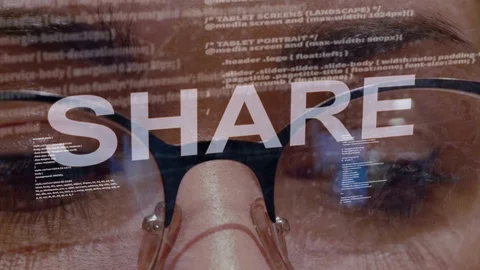 Share text on female software developer Stock Footage 107969999