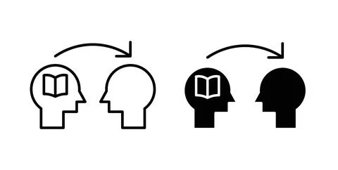 Share thoughts icon symbol, outline icons Stock Illustration