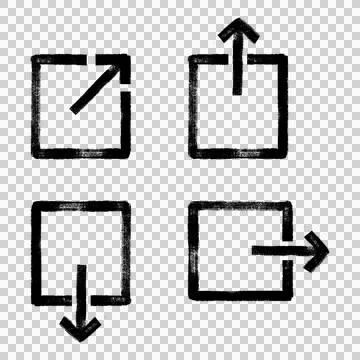 Share, Upload, Download and Export Icons Stock Illustration