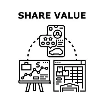 Share value gaining through business optimization strategy Stock Illustration