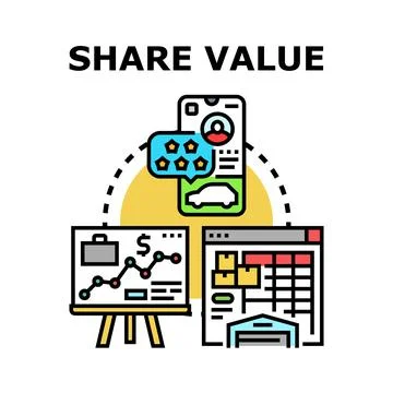 Share value gaining through business optimization strategy Stock Illustration