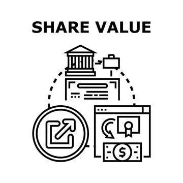 Share value increasing investment and financial growth concept Stock Illustration
