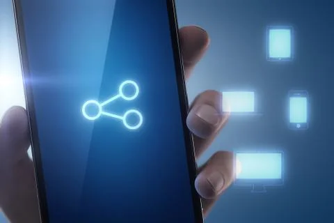 Share to various devices custom phone 스톡 일러스트