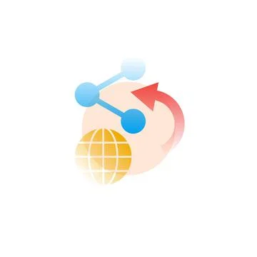 Share. Vector icon in gradient style. Editable illustration Stock Illustration