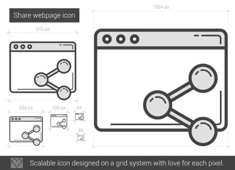 Share webpage line icon Stock Illustration