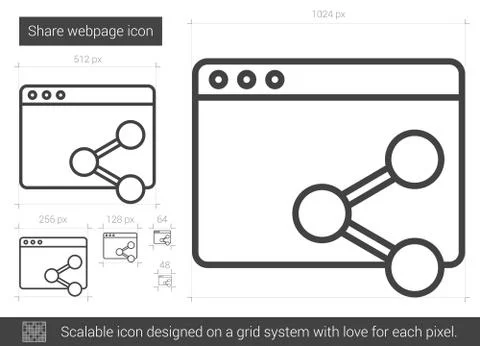 Share webpage line icon. Stock Illustration
