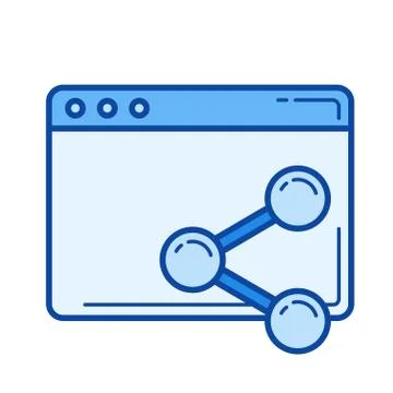 Share webpage line icon. Stock Illustration
