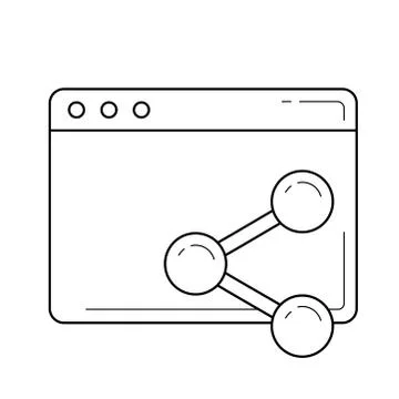 Share webpage line icon. Stock Illustration